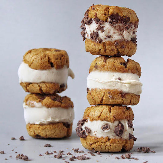 Mini Vegan Vanilla Bean Ice Cream Cookie Sandwiches