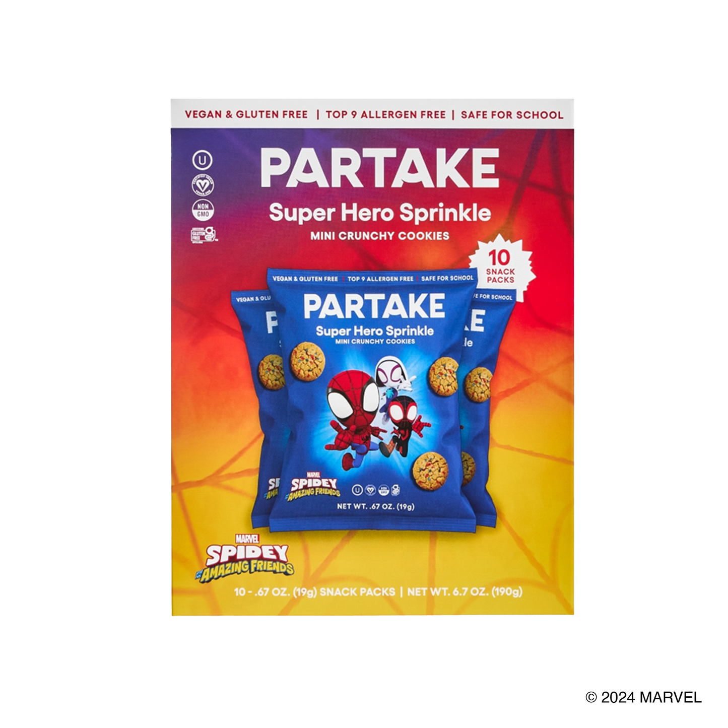 Marvel Crunchy Super Hero Sprinkle Mini Cookie Snack Packs