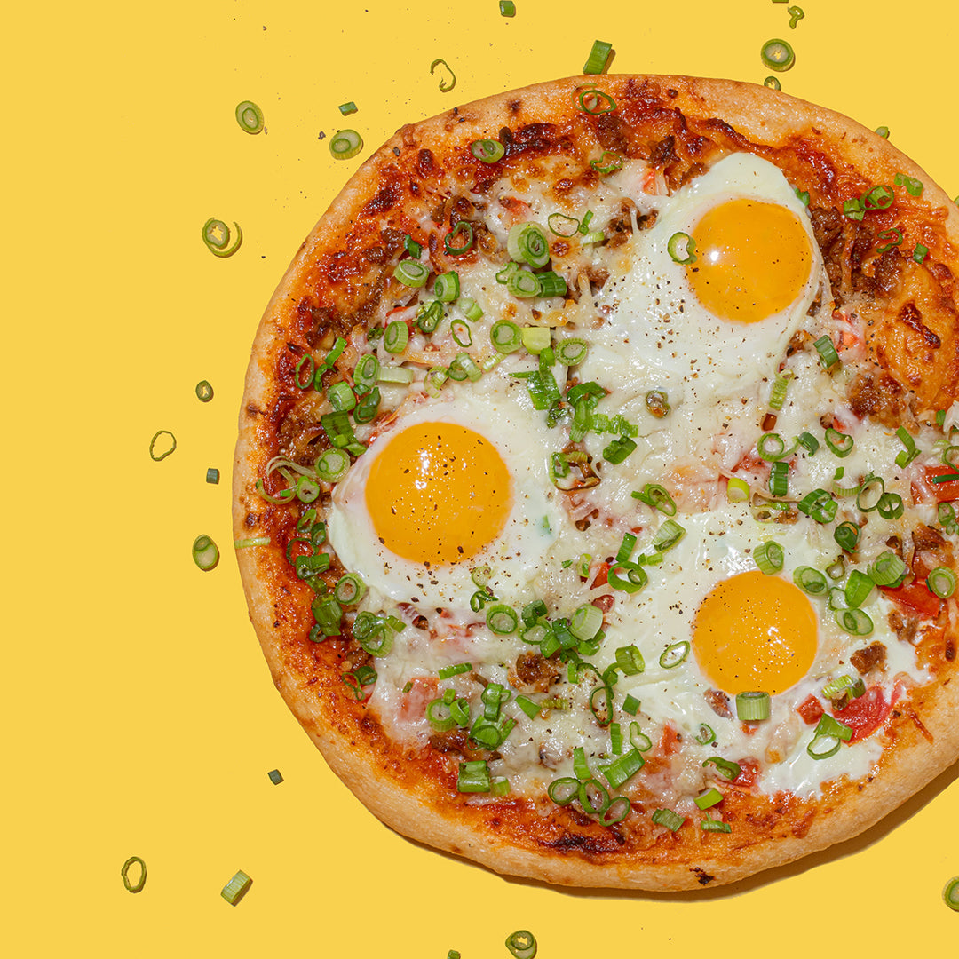 Breakfast For Dinner: Plant-based Egg & Chorizo Pizza