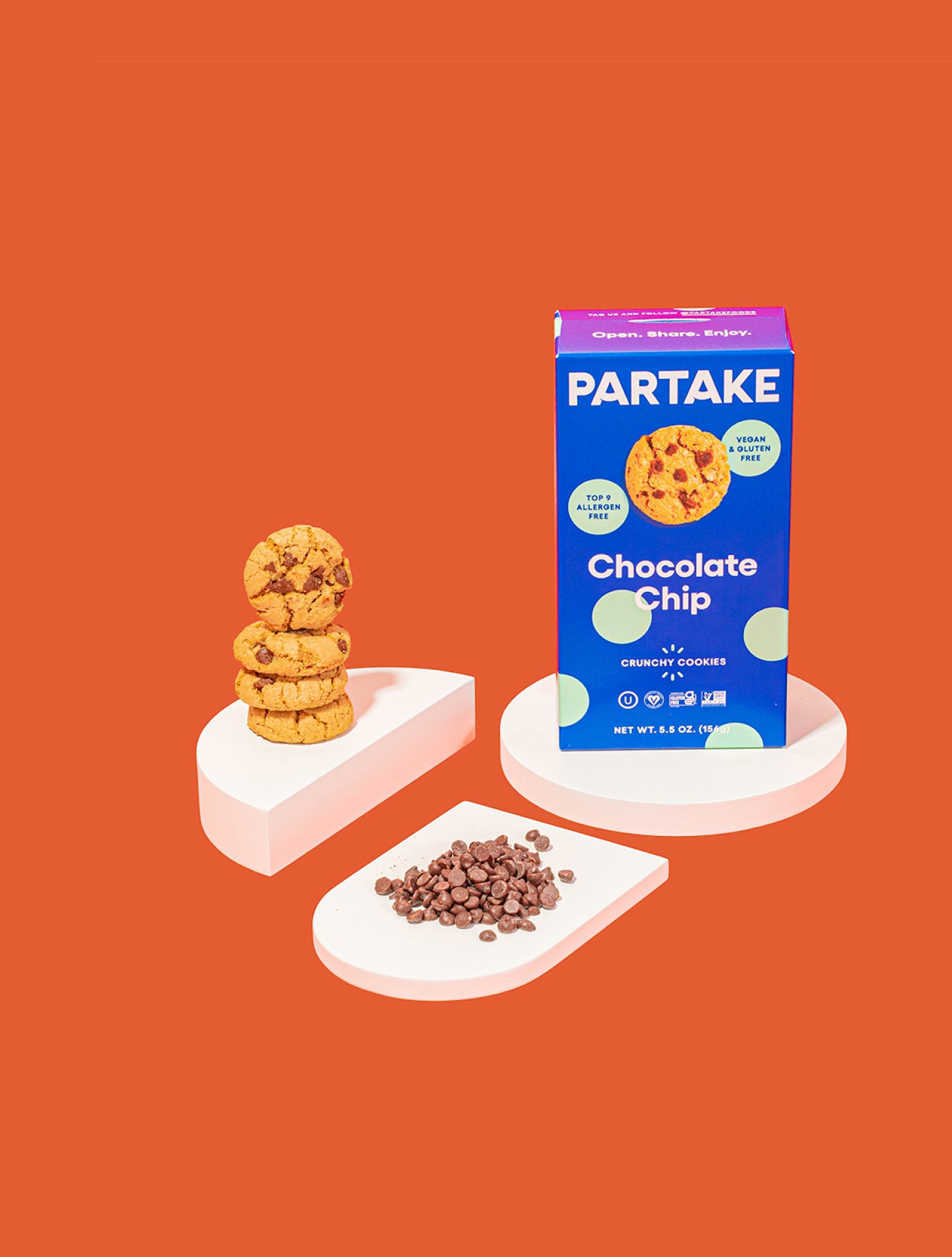 Partake Foods Vegan & Gluten-Free Soft Baked Chocolate Chip Cookies,  Shelf-Stable, 5.5 oz 