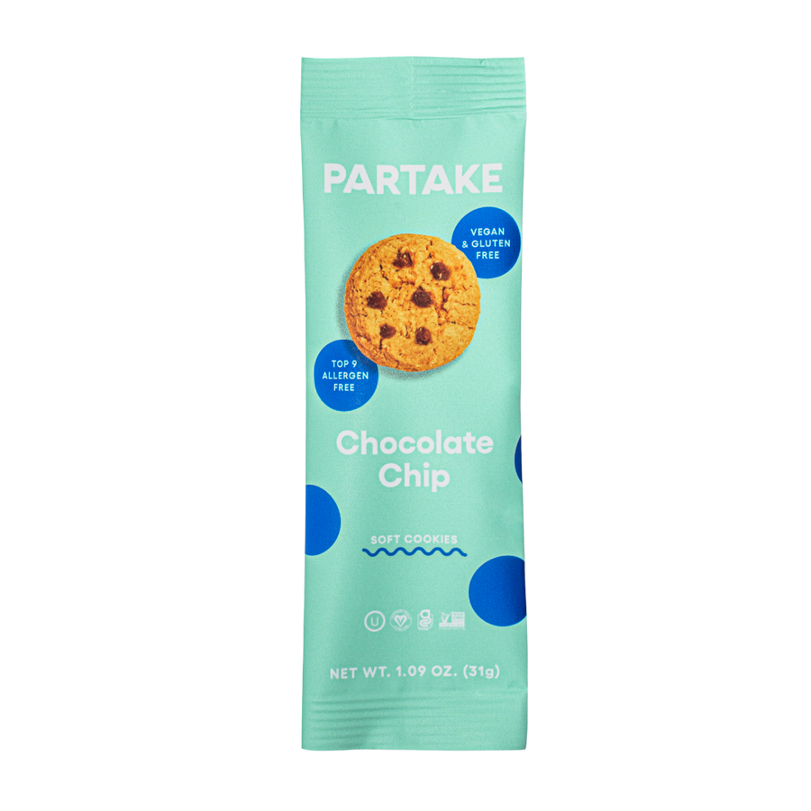 Partake Gluten-Free Soft Baked Chocolate Chip Cookies 1.09 oz. - 24/Case